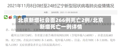 北京新增社会面266例死亡2例/北京新增死亡一例详情-第2张图片
