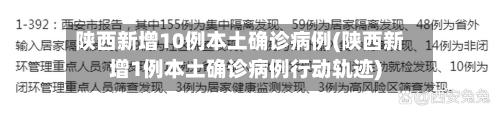 陕西新增10例本土确诊病例(陕西新增1例本土确诊病例行动轨迹)-第2张图片